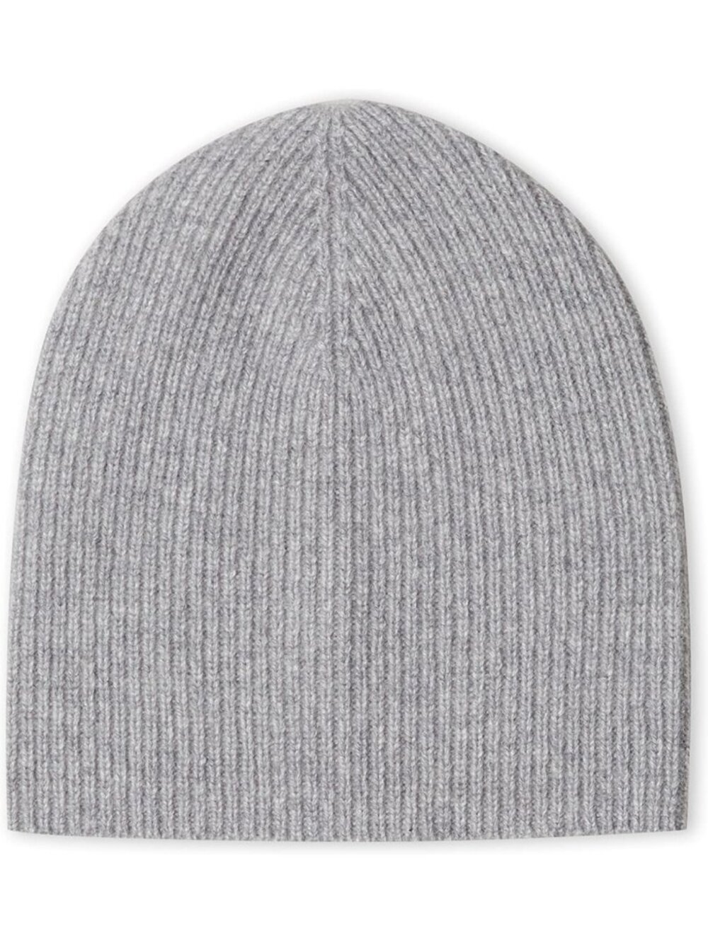 Cozy 100% Cashmere Ribbed Beanie, Soft & Stretchy Winter Hat, Light Grey